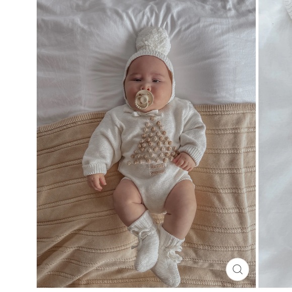 Ziggy Lou Christmas Tree Pom Pom Romper Jumper Knitted Onesie HTF - Picture 3 of 7